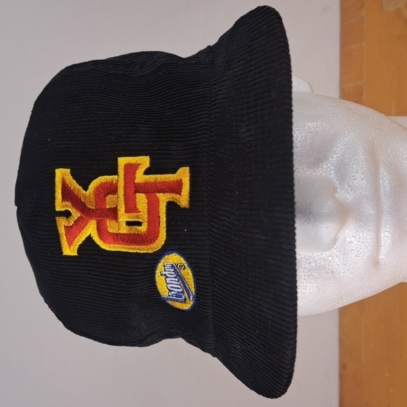 Vintage corduroy Bandug tires black & red embroidered casual snapback hat - Picture 1 of 8